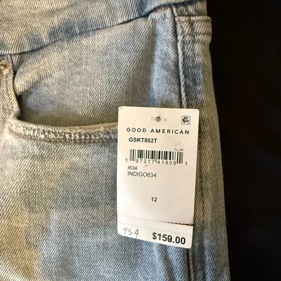 NWT Good American High Rise Sky Blue Denim Jeans - Picture 3 of 5